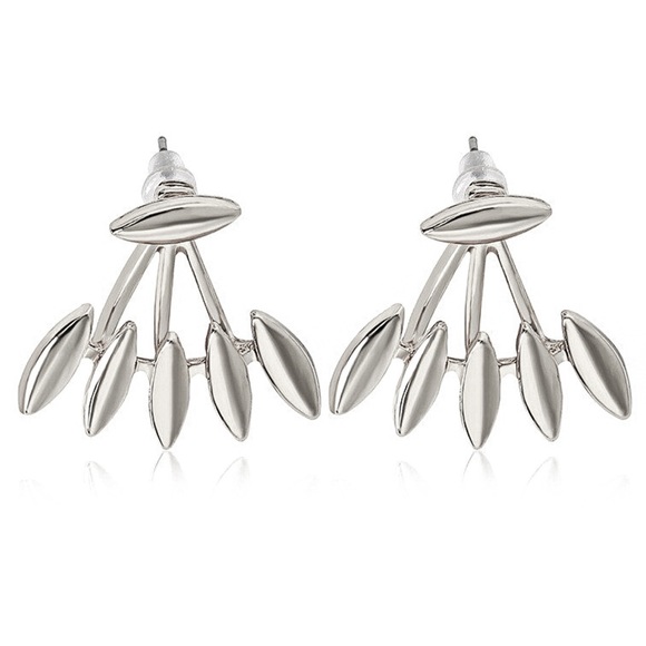 Any 4/$25! Silver Oblong Studs w/Matching Earring Jackets - Picture 4 of 8